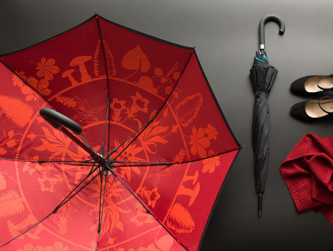 Umbrella - Flora circle – red
